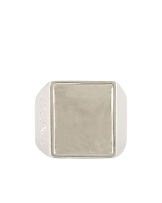 MM6 by Maison Margiela White Polished Numeric Ring for men