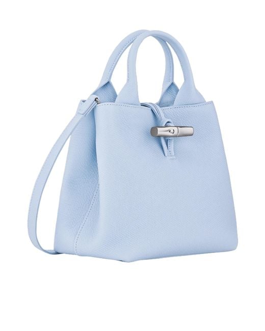 Longchamp Blue Small Le Roseau Toggle-Fastening Tote Bag
