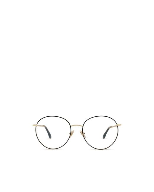 Victoria Beckham White Round-Frame Two-Tone Glasses