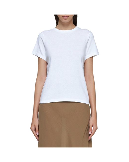 Khaite White The Samson Crewneck T-Shirt
