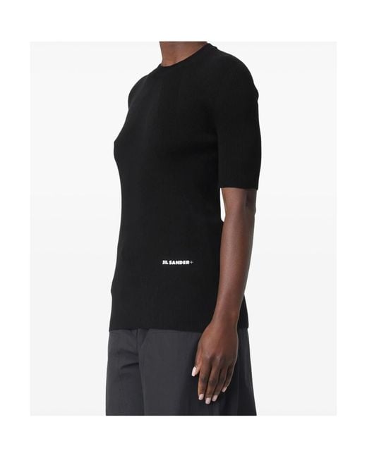 Jil Sander Black Ribbed Short-Sleeve T-Shirt