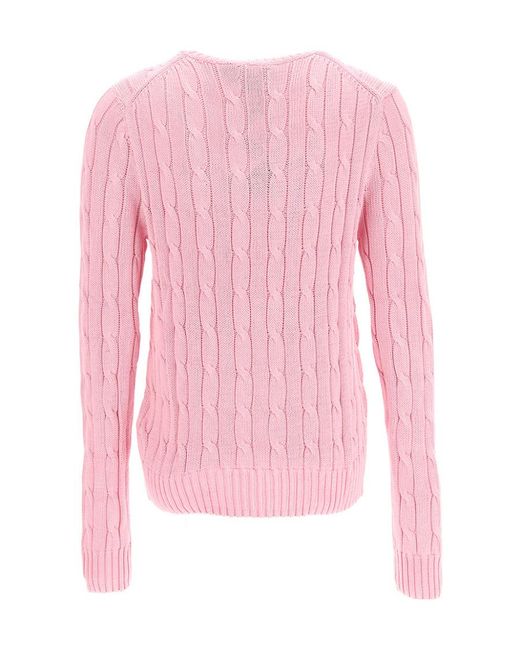 Polo Ralph Lauren Pink Pony Embroidered Crewneck Jumper
