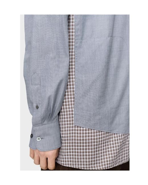 Maison Margiela Gray Double Layer Cotton Shirt for men