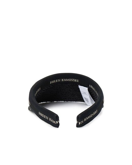 Helen Kaminski Black 8 Logo Visor Hat