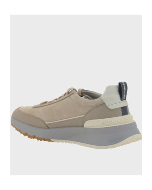 Brunello Cucinelli Gray Round Toe Low-Top Casual Shoes for men