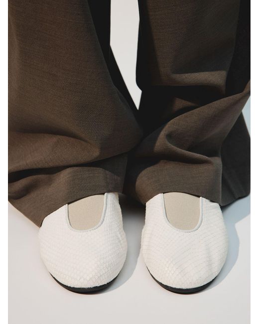 Jacquemus White Round-Toe Ballet Flats