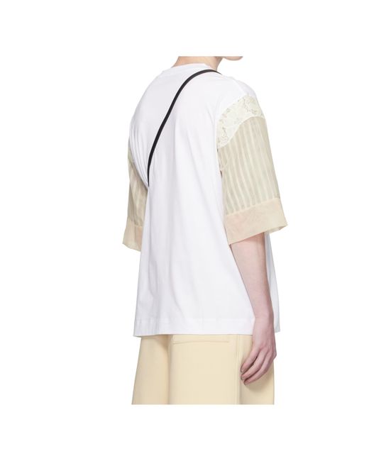 Simone Rocha White Trapped Lace Patchwork T-Shirt for men