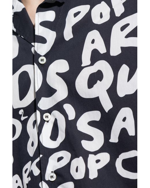 DSquared² Blue 80's Pop-Printed Short Sleeved Shirt for men
