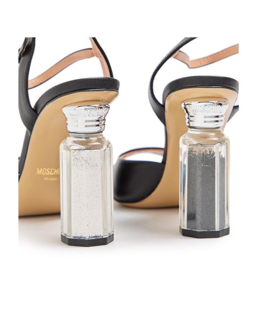 Moschino White Block-Heel High Heels