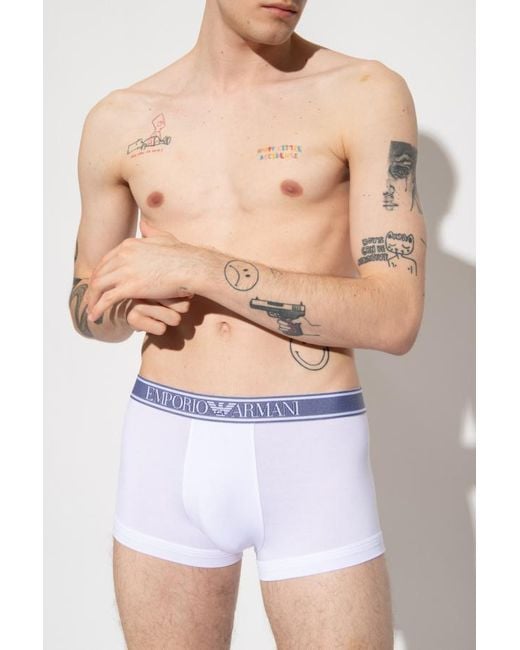 Emporio Armani White Logo Underwear for men