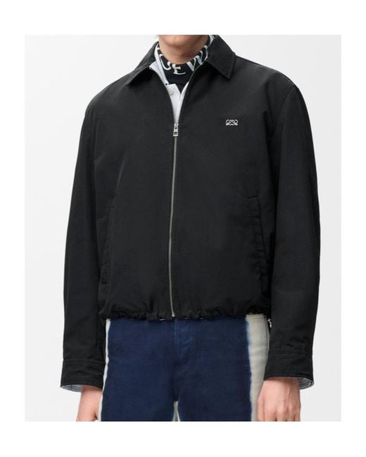 Loewe Black Canvas Zip-Up Jacket for men