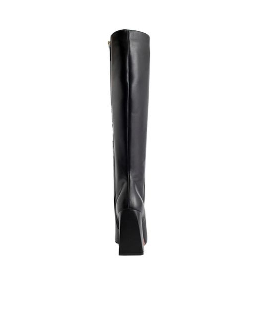 AMINA MUADDI Black High-Heeled Boots With Square Head