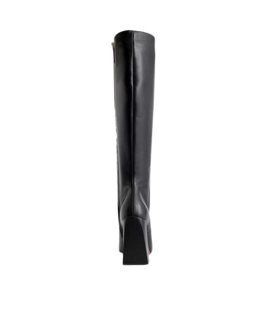 AMINA MUADDI Black High-Heeled Boots With Square Head