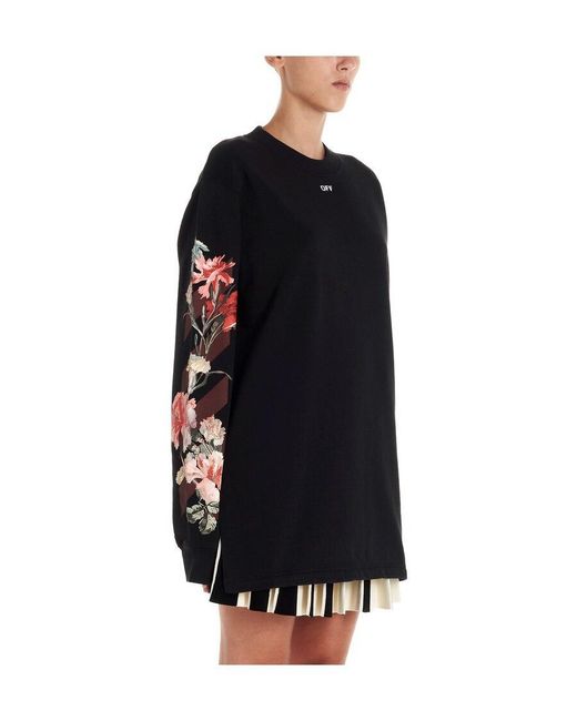 Off-White c/o Virgil Abloh Black Flower Printed Dress