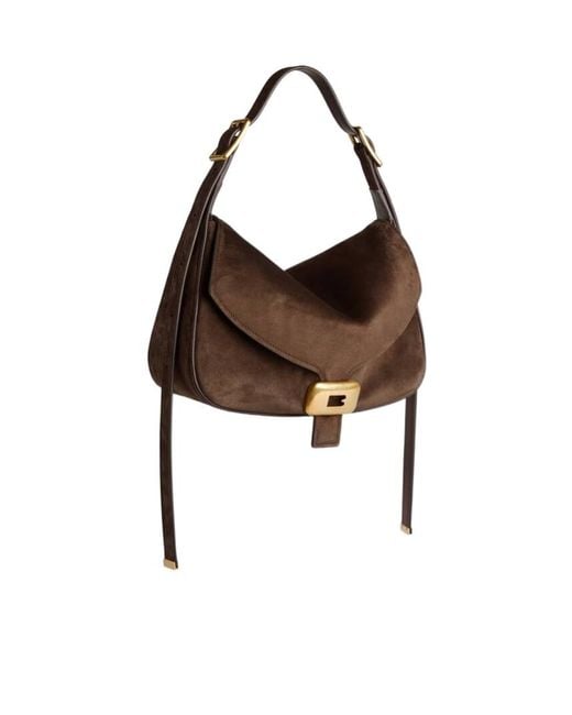 Balenciaga Brown Clicca Medium Shoulder Bag