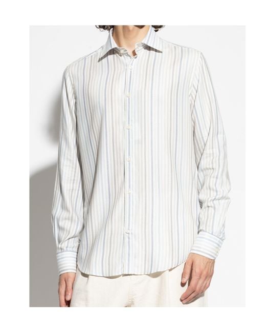Paul & Shark White Striped Long-Sleeve Shirt for men