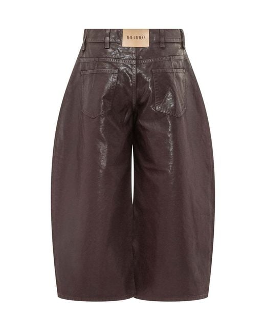 The Attico Brown The Glossy Wide-Leg Pants