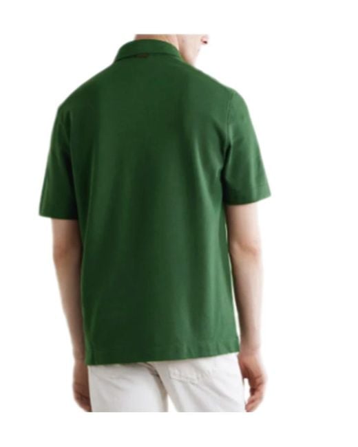 Zegna Green Short-Sleeve Chest-Pocket Polo Shirt for men