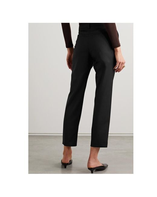 Nili Lotan Black Tel Aviv Wool-Blend Twill Straight-Leg Pants