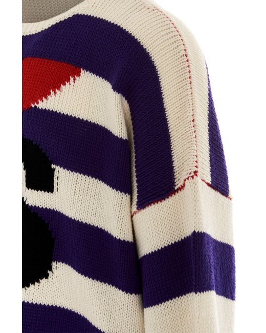 Raf Simons Blue Striped Knitted Wool Coat for men