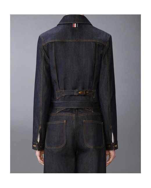 Thom Browne Blue Buttoned Denim Jacket
