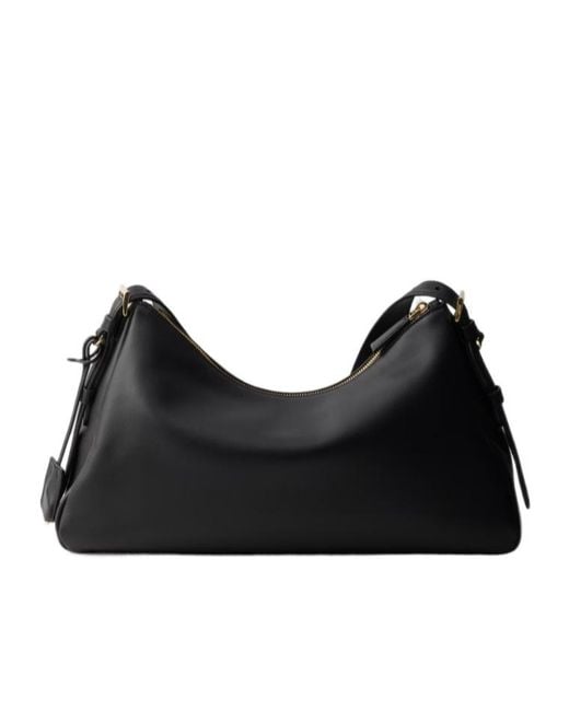 Prada Black Aimée Zipped Large Shoulder Bag