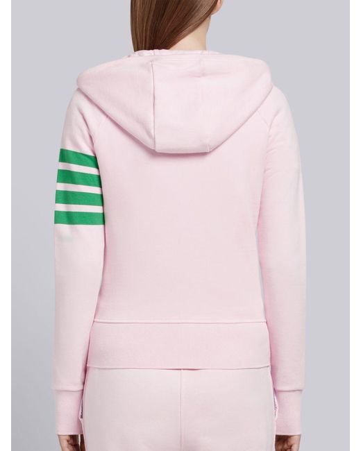 Thom Browne Pink Classic 4-Striped Hooded Casual Jacket