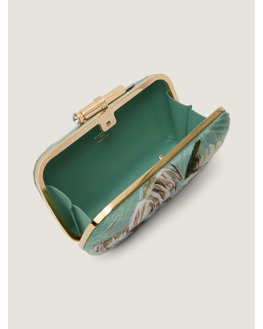 Givenchy Green Pout Evening Clutch With Floral Embroideries