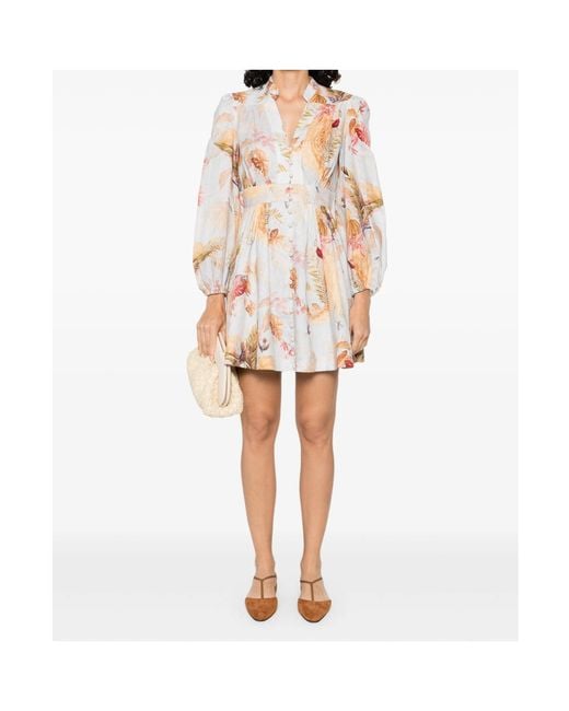 Zimmermann White Printed Dress