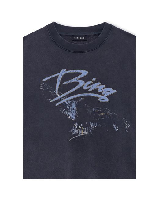 Anine Bing Blue Casual Crew Neck Sweatshirt