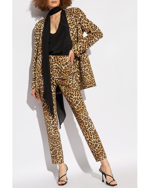Moschino Metallic Leopard Print Blazer