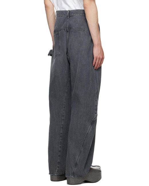 J.W. Anderson Gray Jw Anderson Twisted Workwear Denim Jeans for men