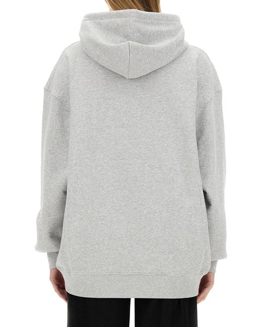 Moschino Gray Logo Logo Hooded Sweater
