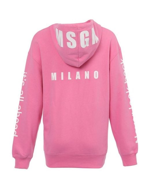 MSGM Pink Logo Hooded Sweater
