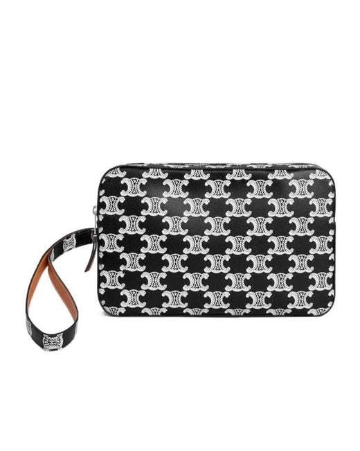 Céline Black Pouch With Strap for men
