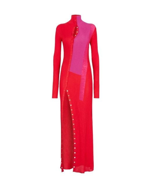 Fendi Silk And Viscose Dress in Red | Lyst