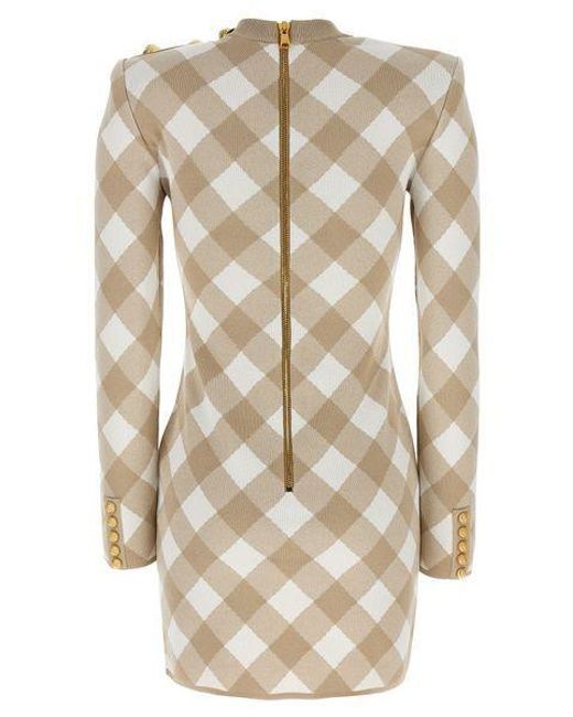 Balmain Natural Vichy Dress