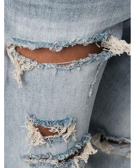 DIESEL Blue Distressed Straight-Leg Jeans for men