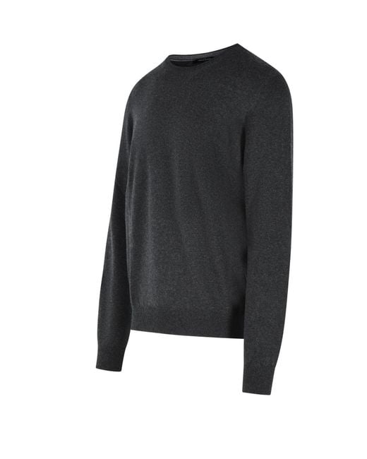 Gran Sasso Black Crew-Neck Sweater for men