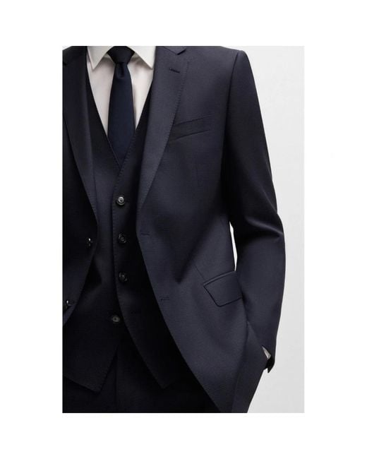 Boss Blue Boss Three-Piece Single-Breasted Suit for men