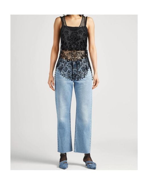 Isabel Marant Gray Floral Lace Tank Top