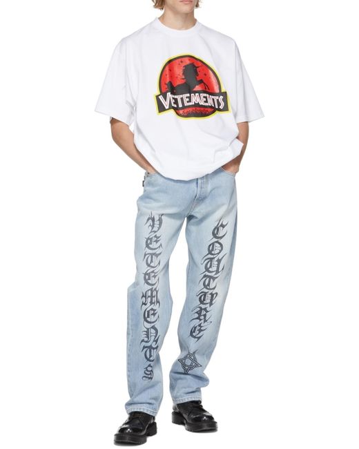 Vetements White Logo-Print T-Shirt