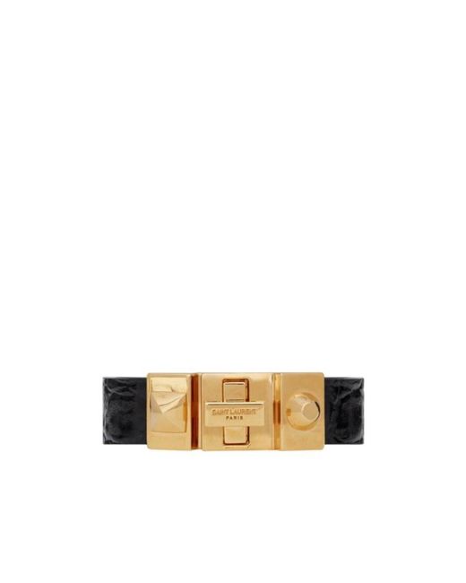 Saint Laurent Metallic Studded Closure Bracelet