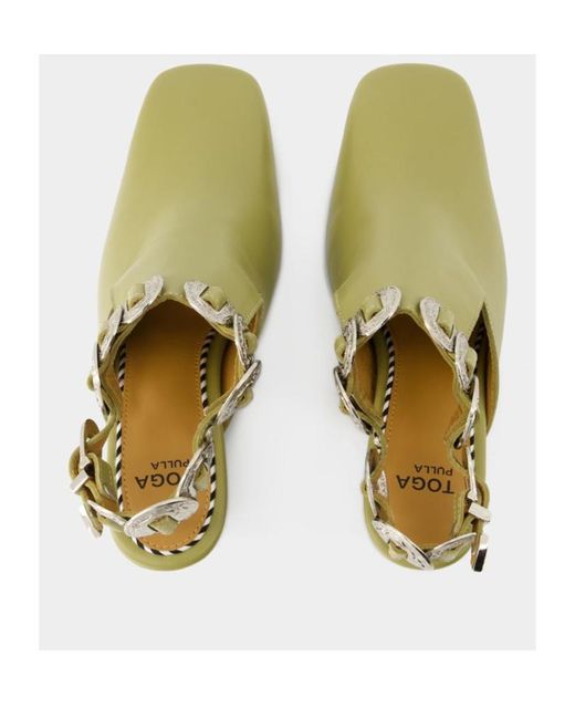 Toga Green Embellished Slingback Boots
