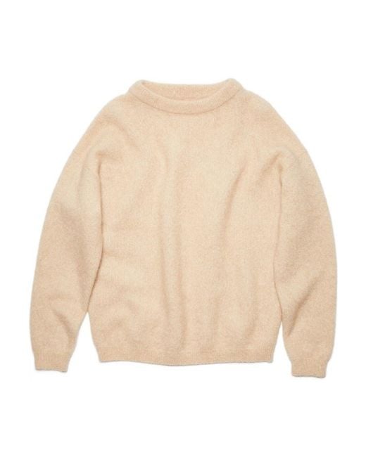 Acne Natural Crew-Neck Knitted Jumper