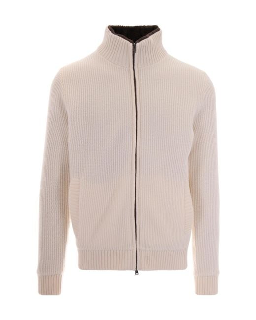 Herno Pink Zipped Cardigan for men