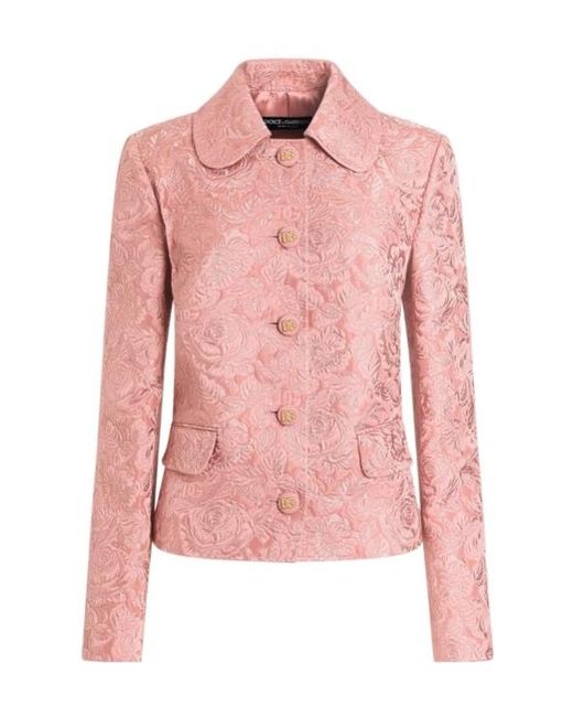 Dolce & Gabbana Pink Jacquard Jacket