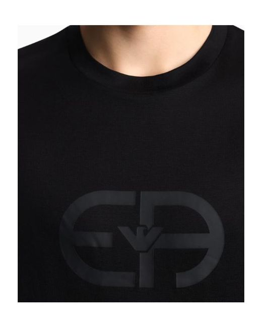 Emporio Armani Black Logo-Detail T-Shirt for men