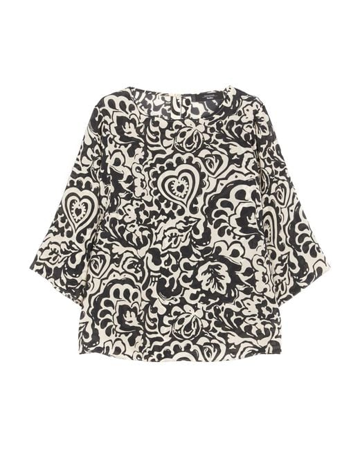 Weekend by Maxmara Black Silk Twill Blouse