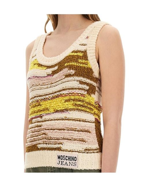 Moschino Multicolor Crew Neck Knitted Vest